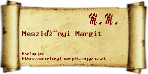 Meszlényi Margit névjegykártya