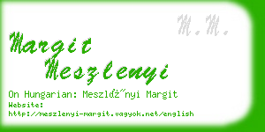 margit meszlenyi business card